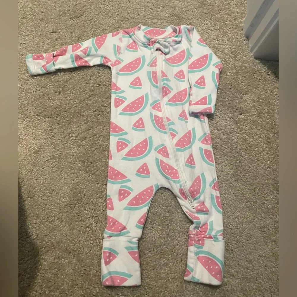 Monica + Andy Watermelon Print Onesie